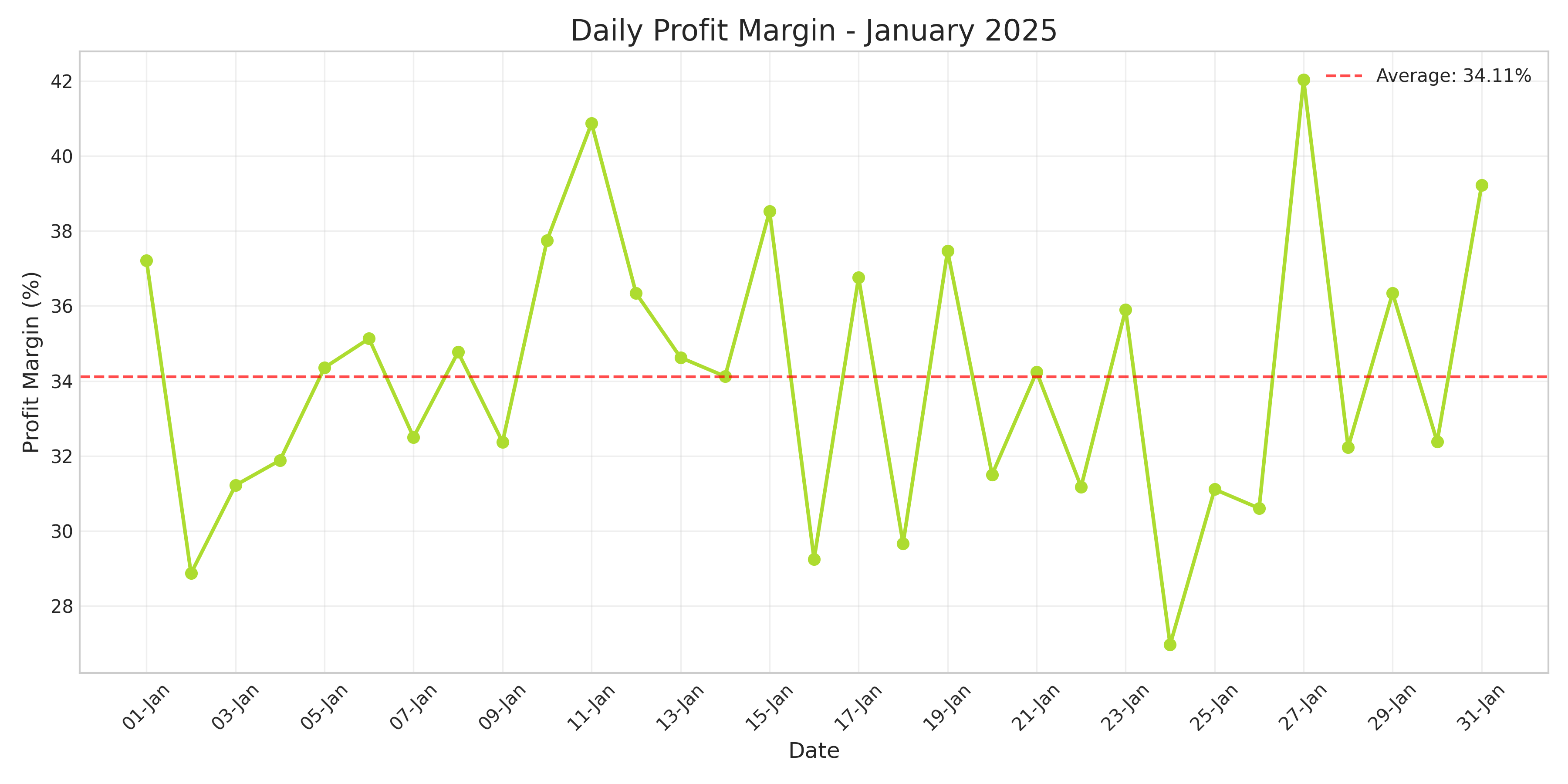 Daily Profit Margin - January 2025