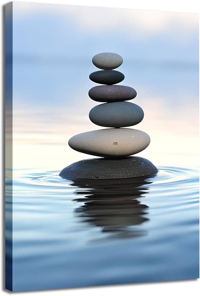 Zen stones balance with pebbles